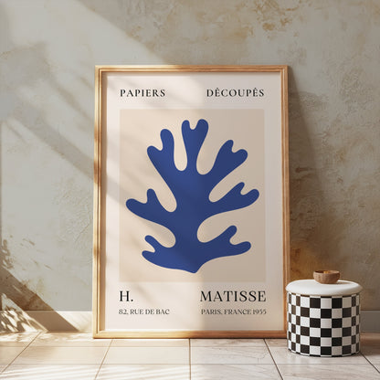 Premium Poster of Elegant Blue Coral Art Print Wall Posters
