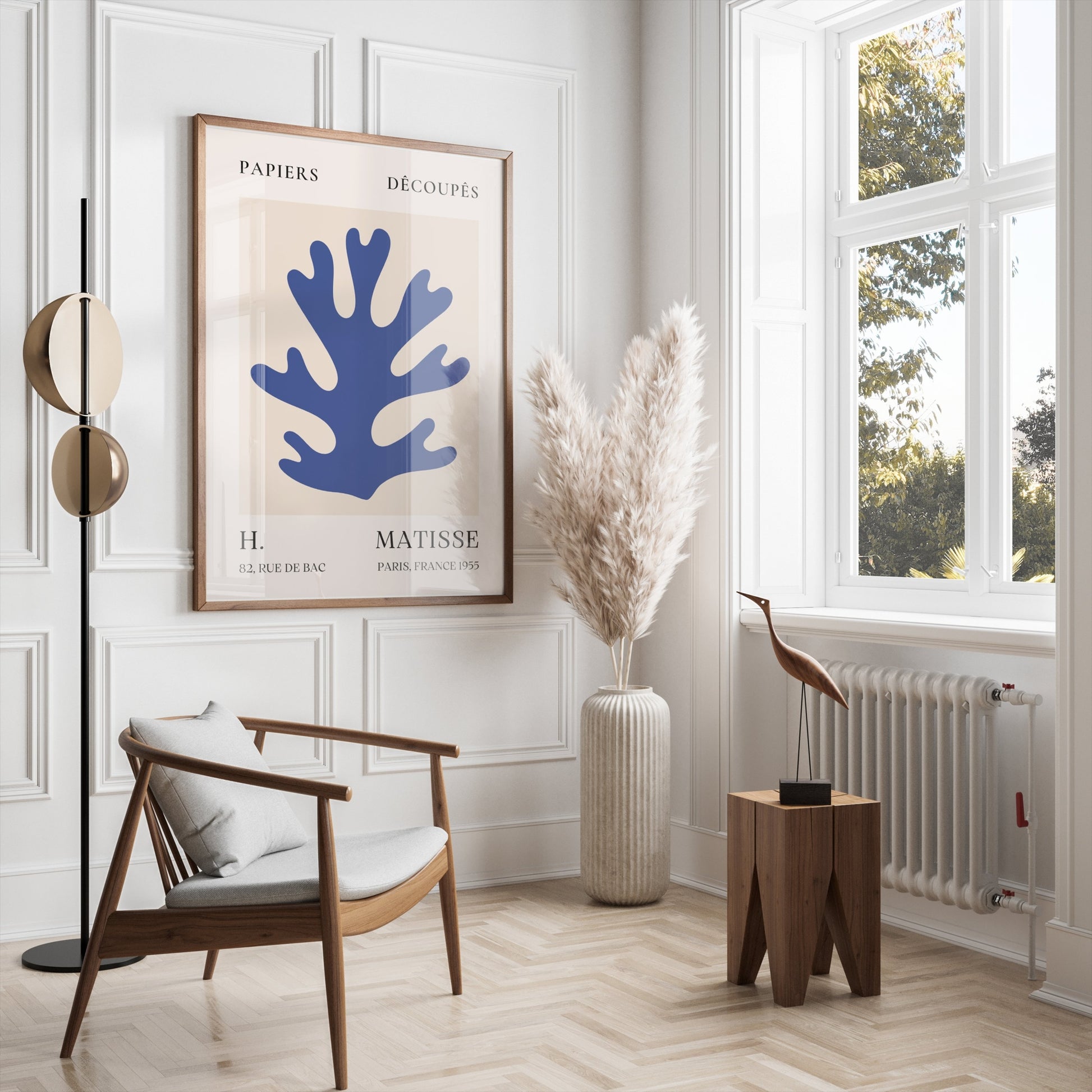 Premium Poster of Elegant Blue Coral Art Print Wall Posters