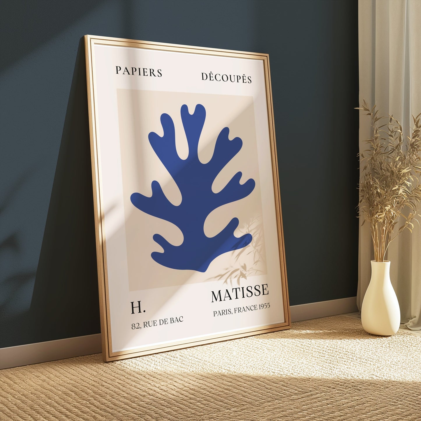 Premium Poster of Elegant Blue Coral Art Print Wall Posters