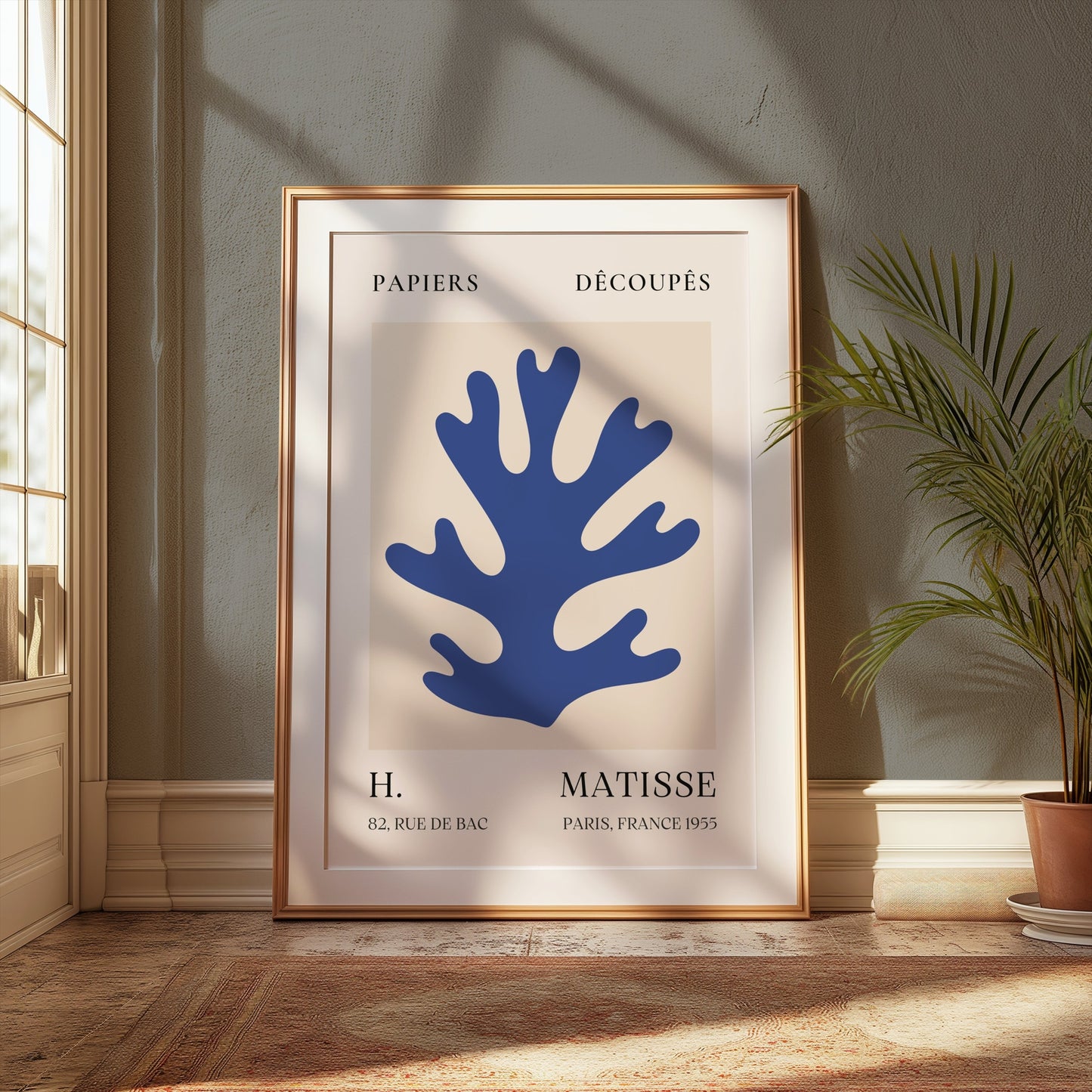 Premium Poster of Elegant Blue Coral Art Print Wall Posters