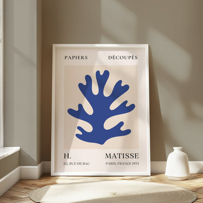 Premium Poster of Elegant Blue Coral Art Print Wall Posters
