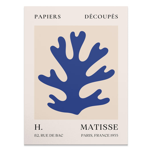 Premium Poster of Elegant Blue Coral Art Print Wall Posters