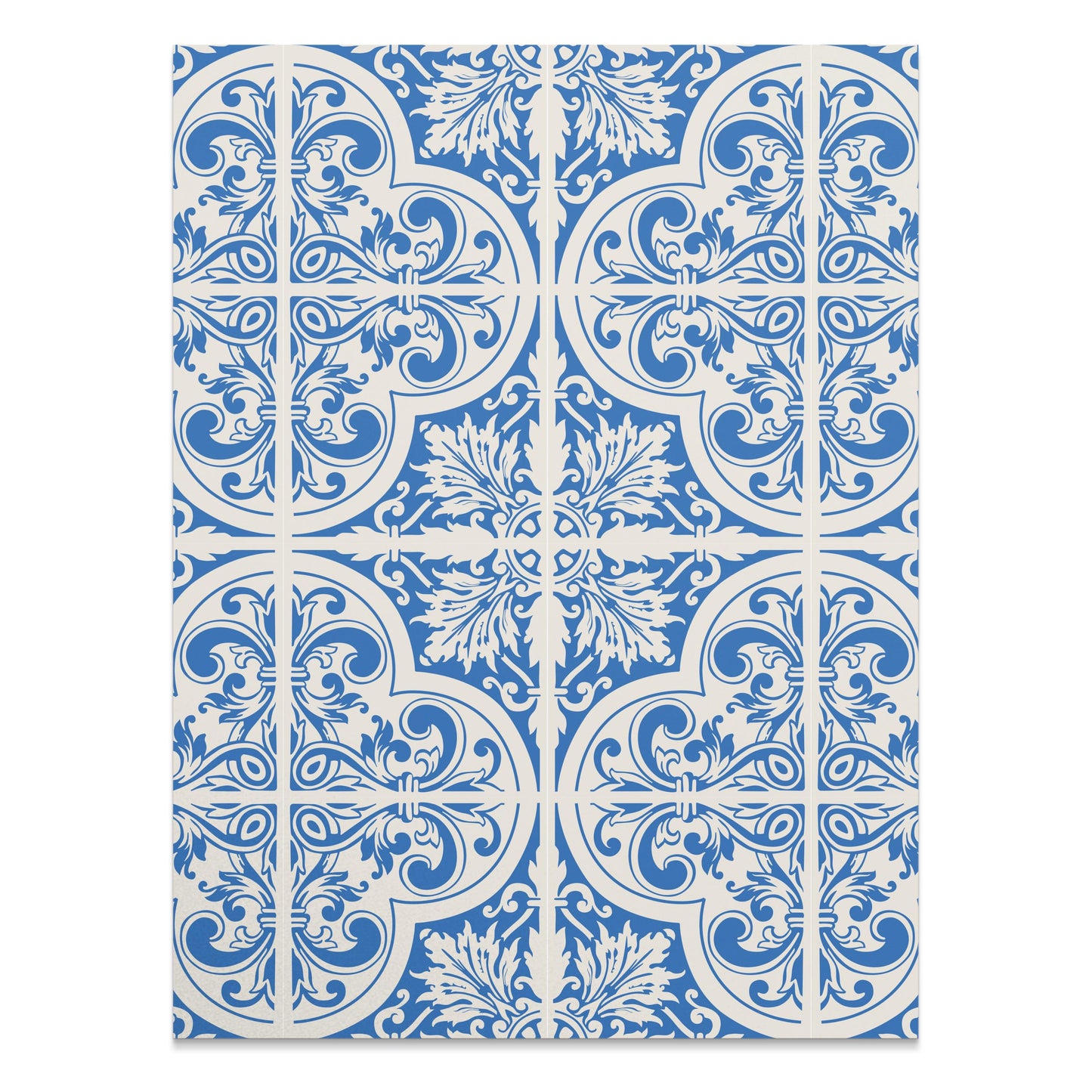 Premium Poster of Elegant Blue and White Ornate Pattern Wall Posters