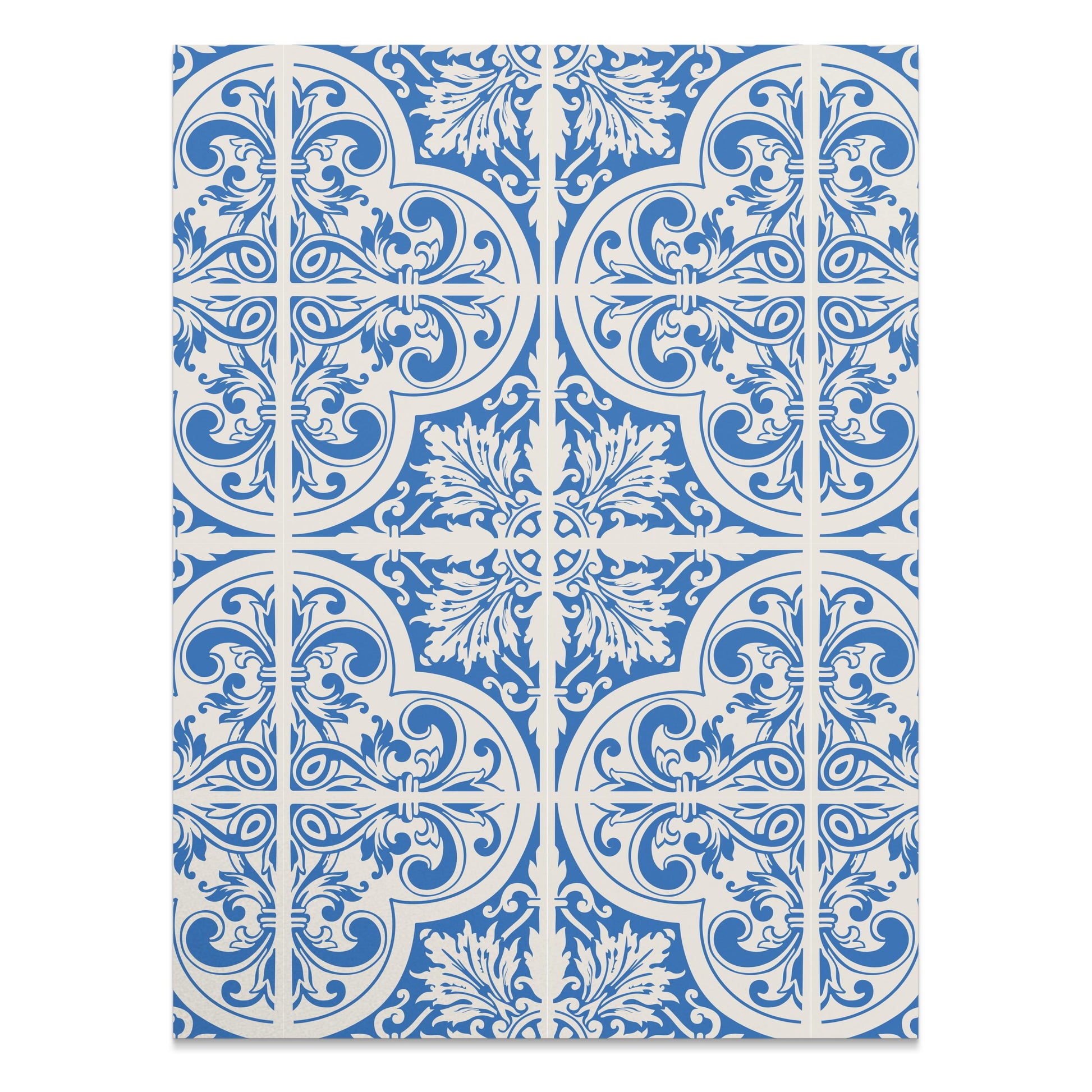 Premium Poster of Elegant Blue and White Ornate Pattern Wall Posters