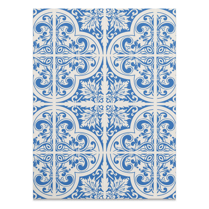 Premium Poster of Elegant Blue and White Ornate Pattern Wall Posters