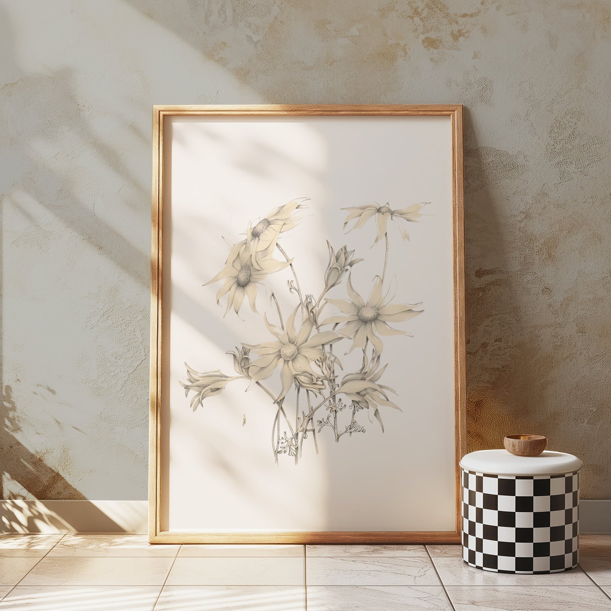 Premium Poster of Elegant Botanical Art Drawing of Flower Posters