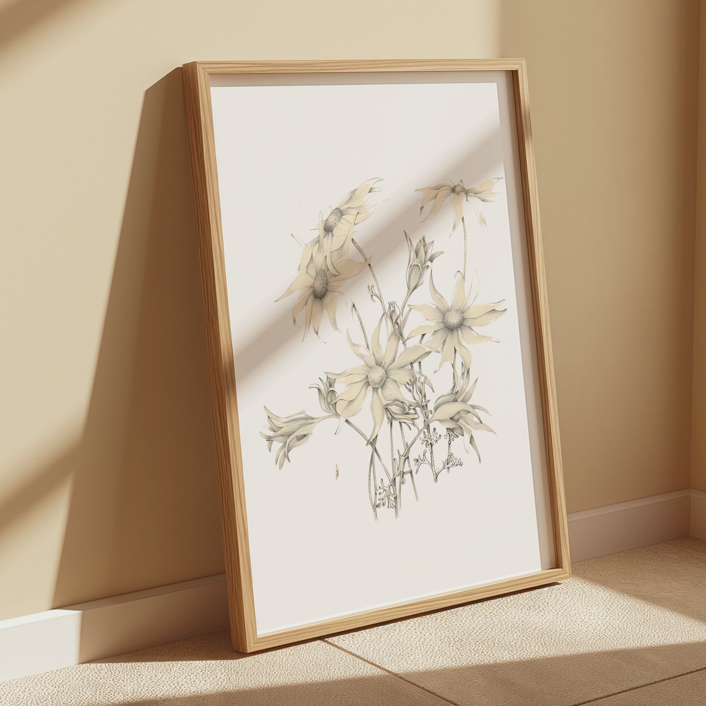 Premium Poster of Elegant Botanical Art Drawing of Flower Posters