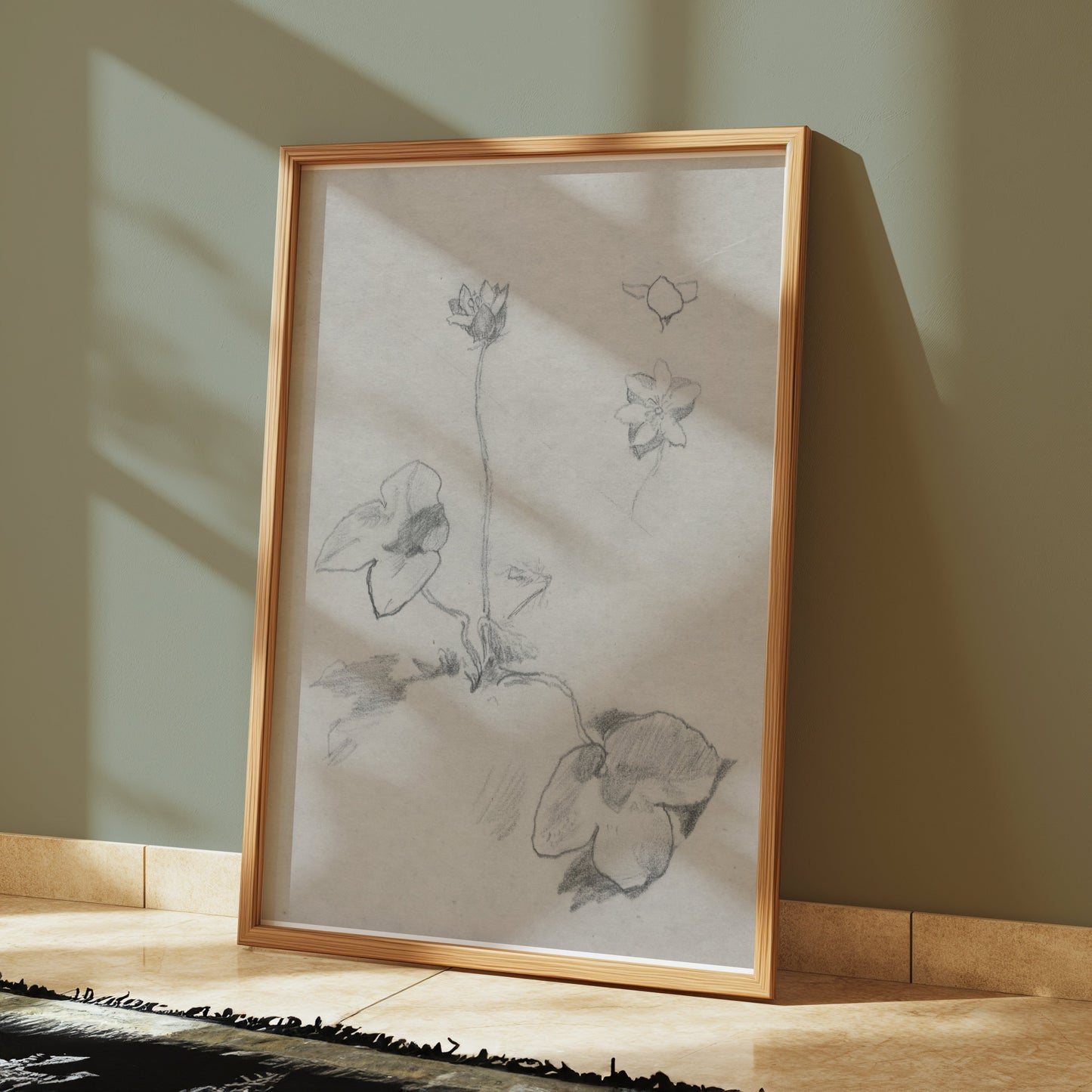 Premium Poster of Elegant Botanical Flower Sketch Art Study Posters