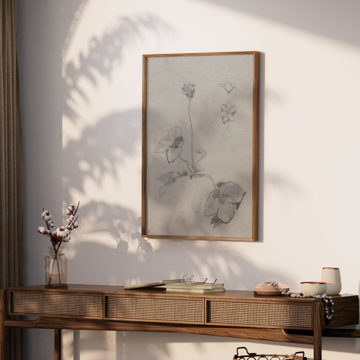 Premium Poster of Elegant Botanical Flower Sketch Art Study Posters