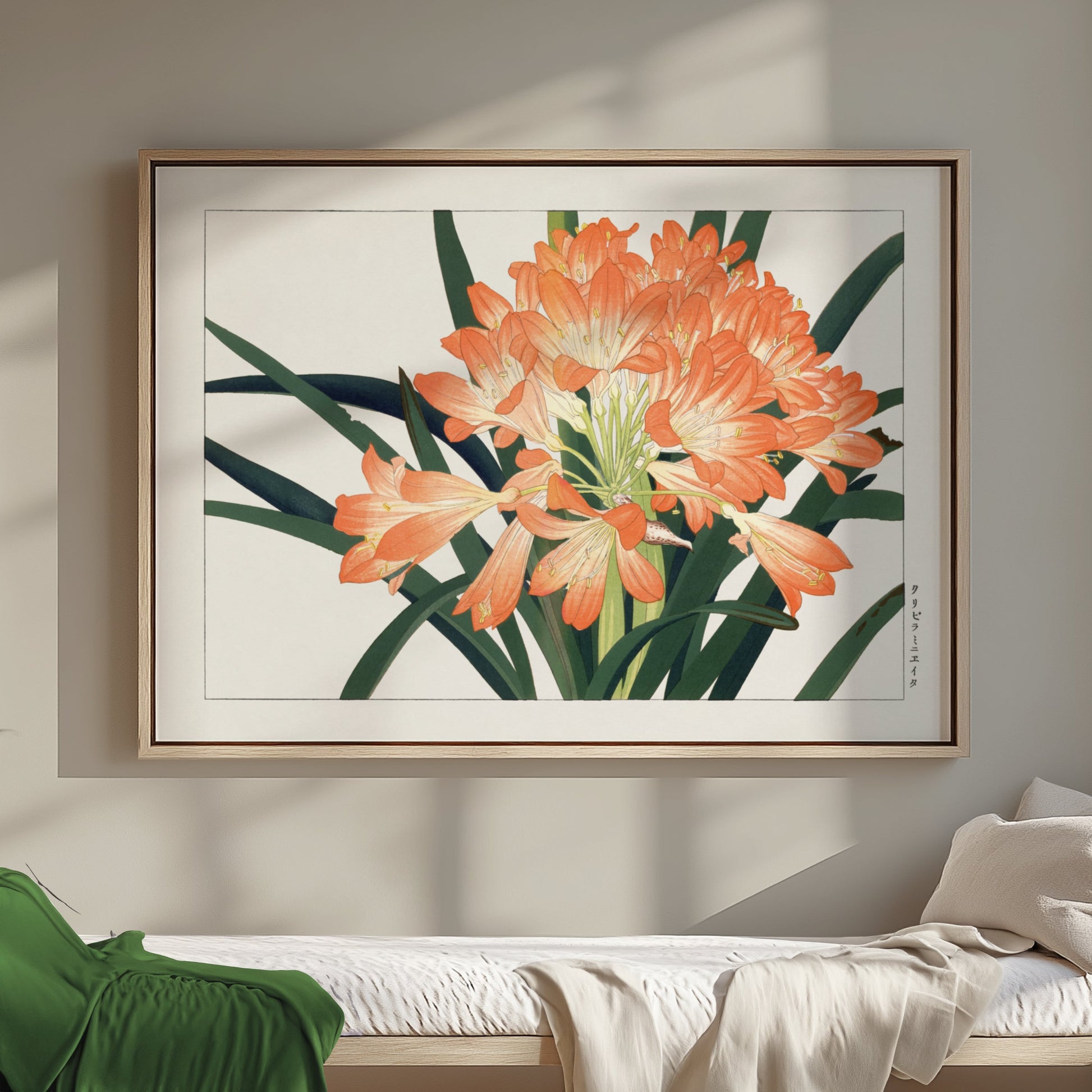 Premium Poster of Elegant Clivia Miniata Botanical Art Print Posters