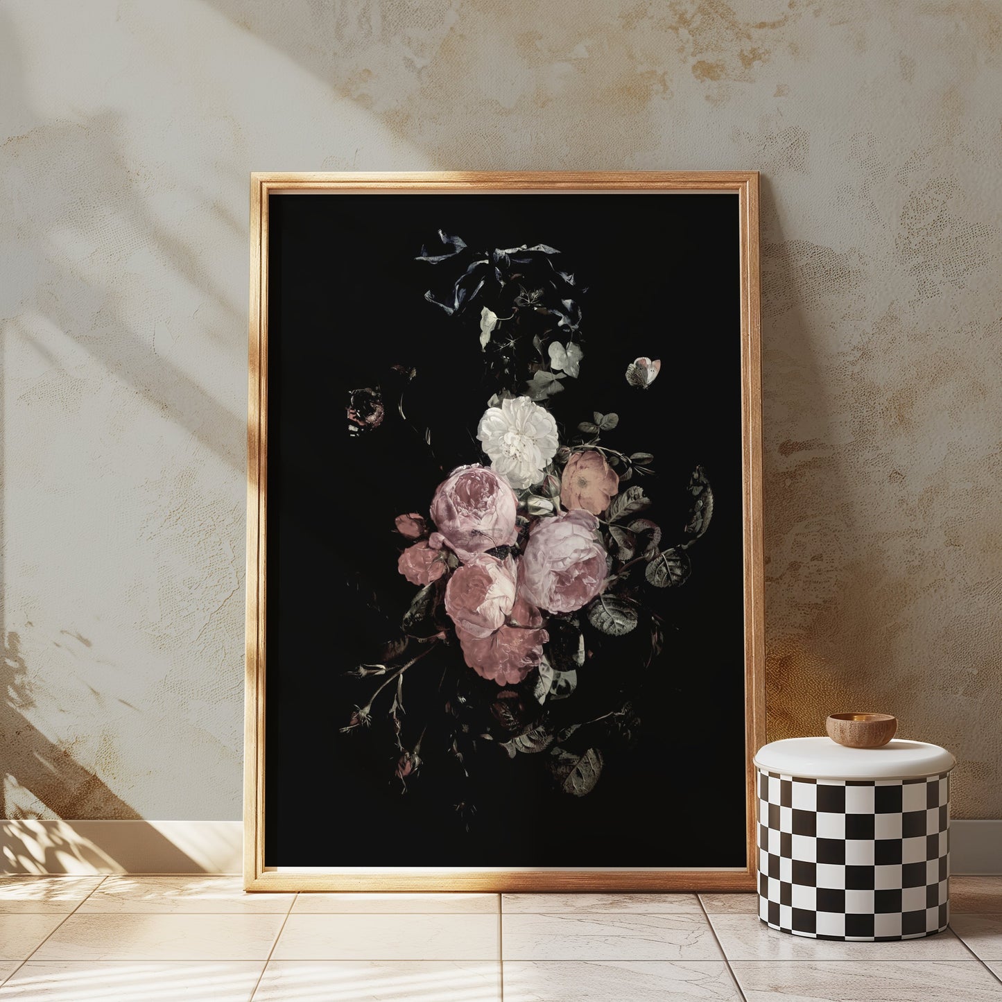 Premium Poster of Elegant Dark Floral Art Print for Home Décor Posters