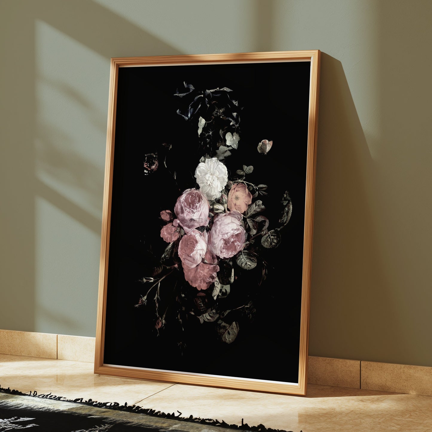 Premium Poster of Elegant Dark Floral Art Print for Home Décor Posters