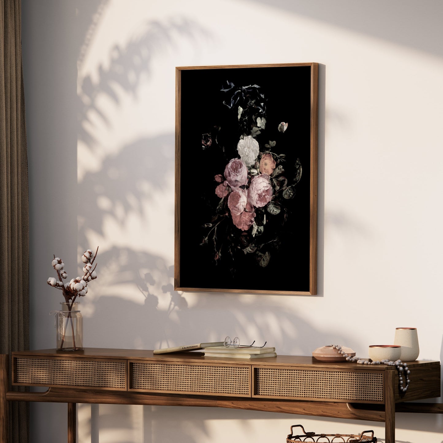 Premium Poster of Elegant Dark Floral Art Print for Home Décor Posters