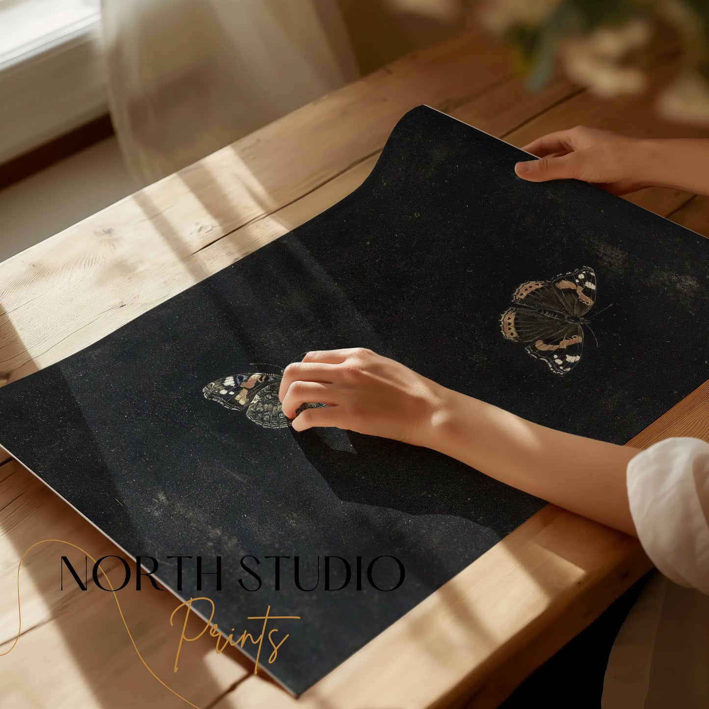 Premium Poster of Elegant Dark-theme Butterfly Art Posters