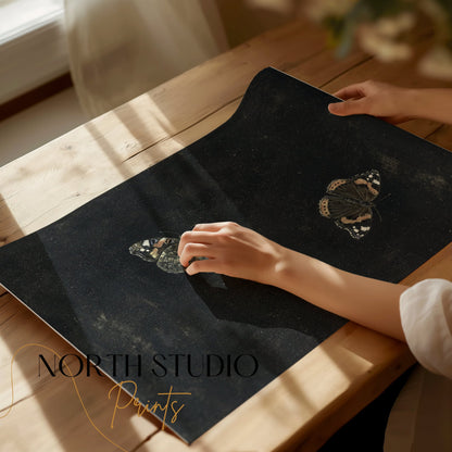 Premium Poster of Elegant Dark-theme Butterfly Art Posters