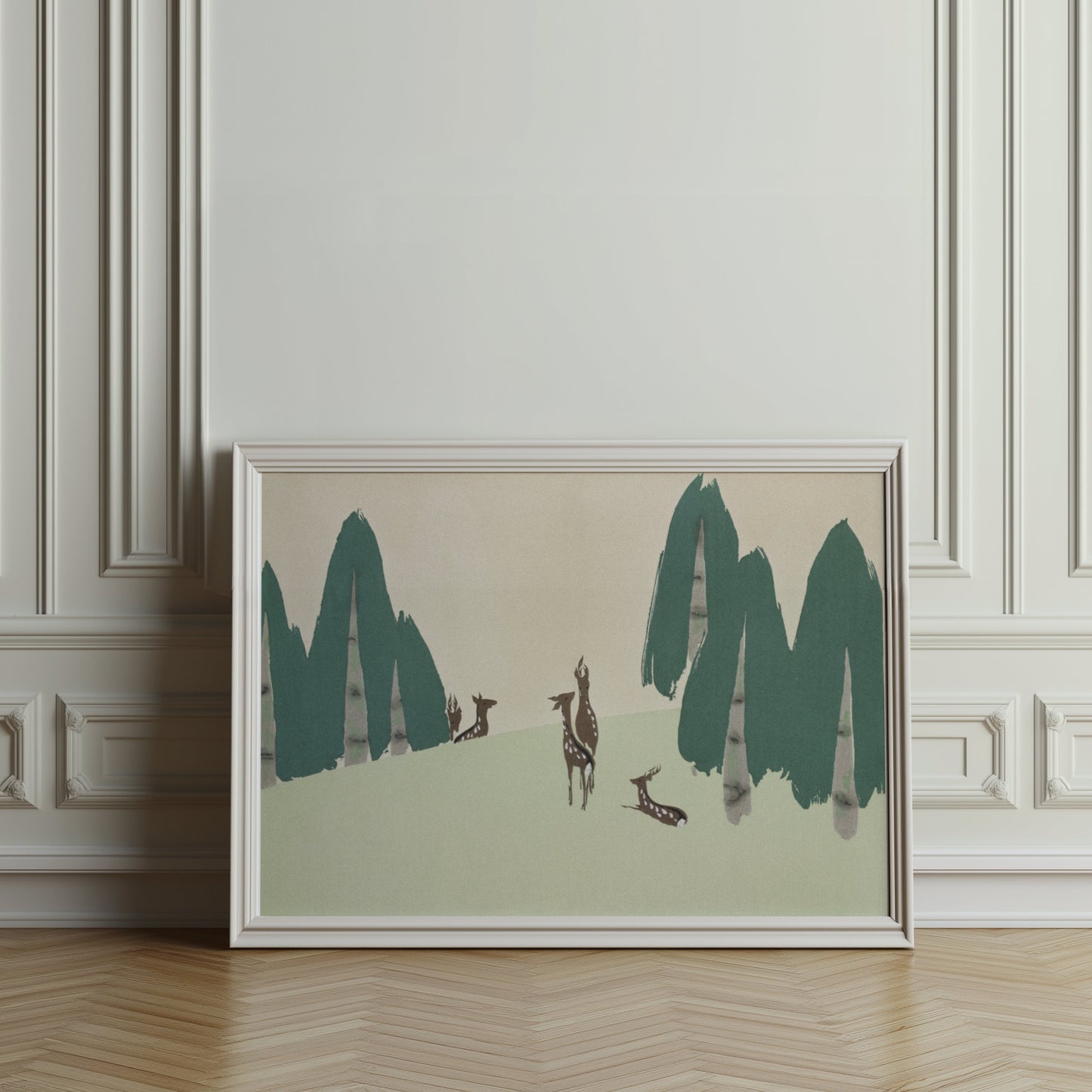Premium Poster of Elegant Deer Woodland Scene Posters