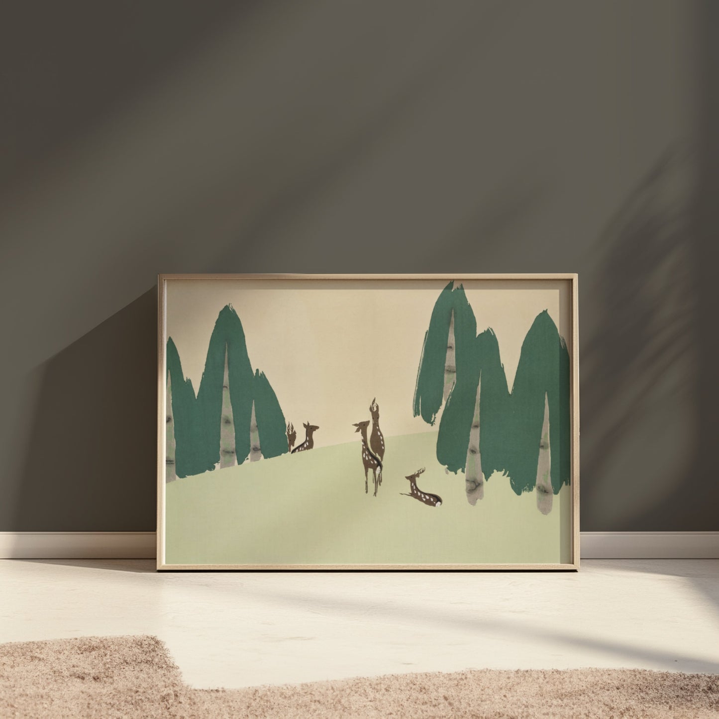 Premium Poster of Elegant Deer Woodland Scene Posters