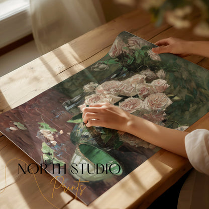 Premium Poster of Elegant Floral Arrangement with White Roses Posters
