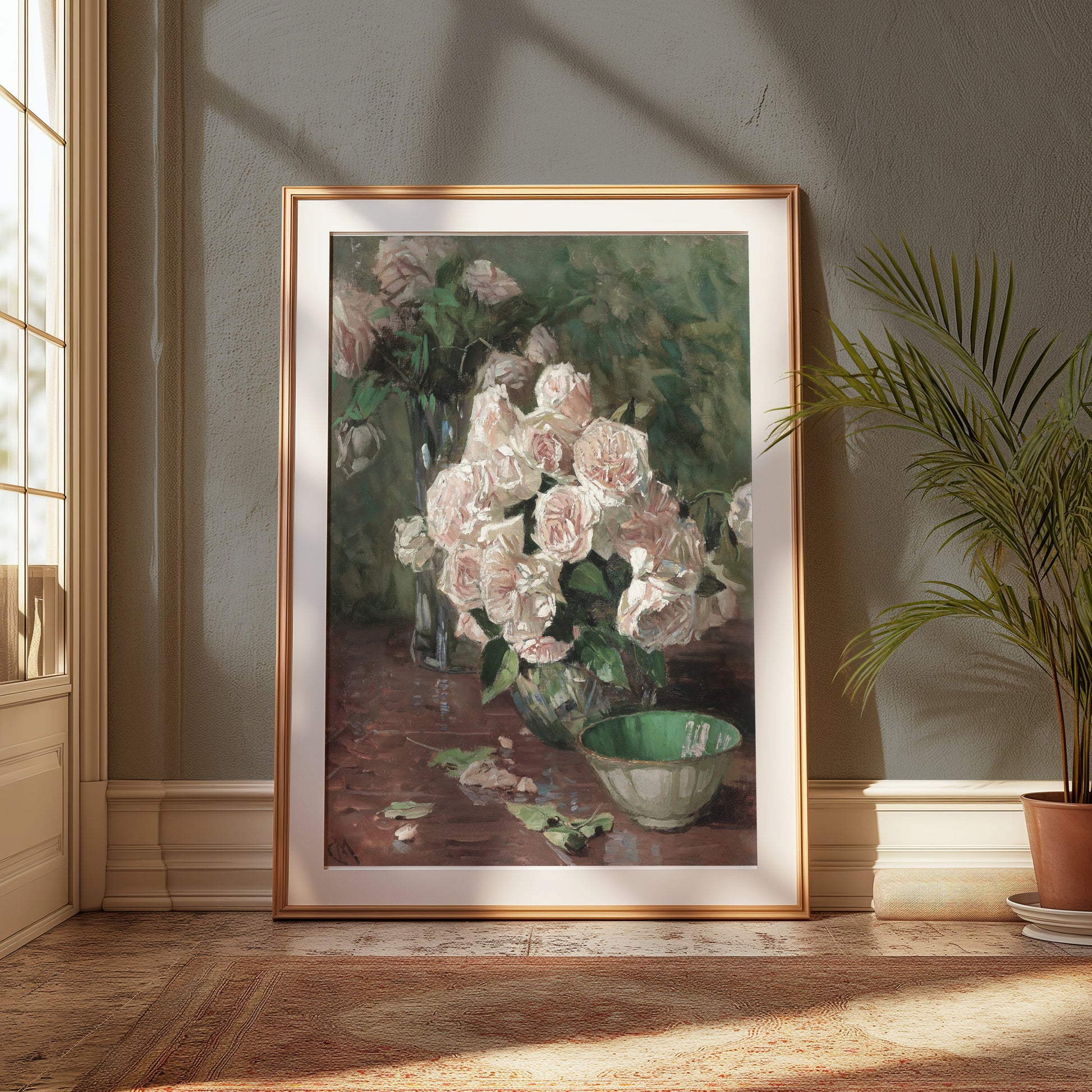 Premium Poster of Elegant Floral Arrangement with White Roses Posters