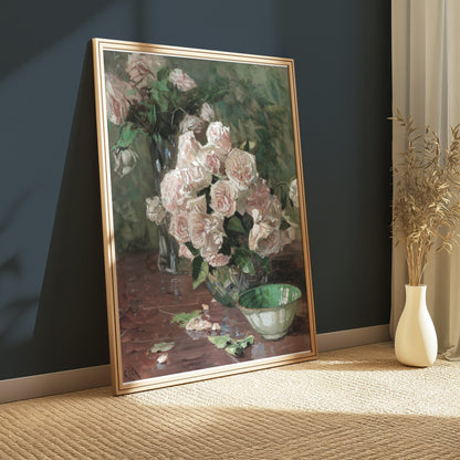 Premium Poster of Elegant Floral Arrangement with White Roses Posters