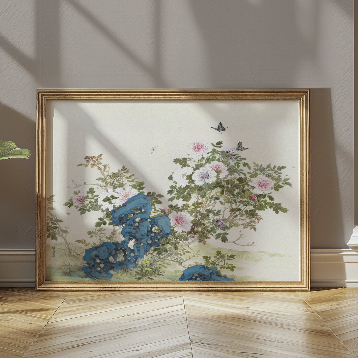 Premium Poster of Elegant Floral Art With Butterflies Aesthetic Posters