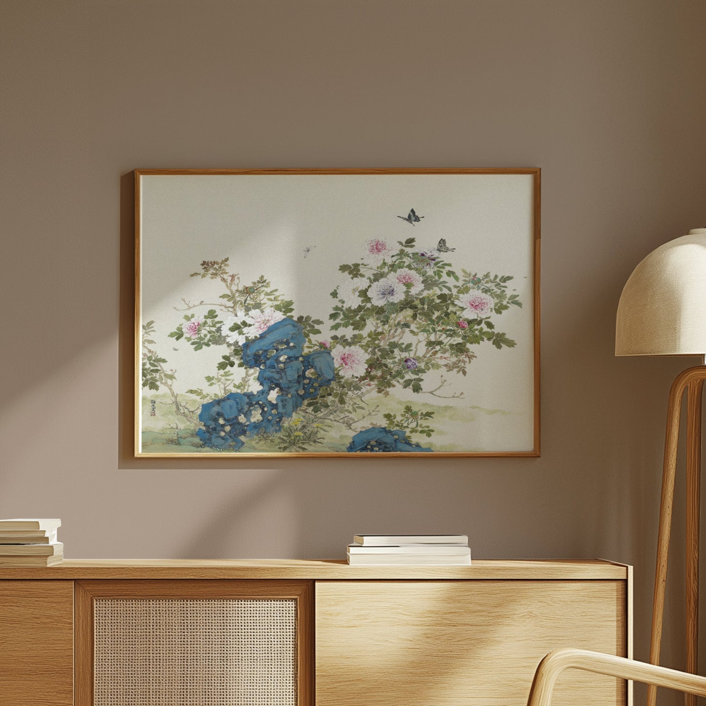 Premium Poster of Elegant Floral Art With Butterflies Aesthetic Posters