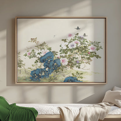 Premium Poster of Elegant Floral Art With Butterflies Aesthetic Posters