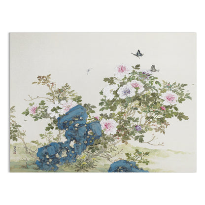 Premium Poster of Elegant Floral Art With Butterflies Aesthetic Posters