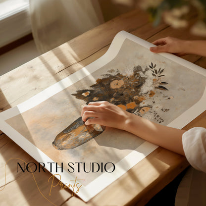Premium Poster of Elegant Floral Art in Vintage Vase Posters