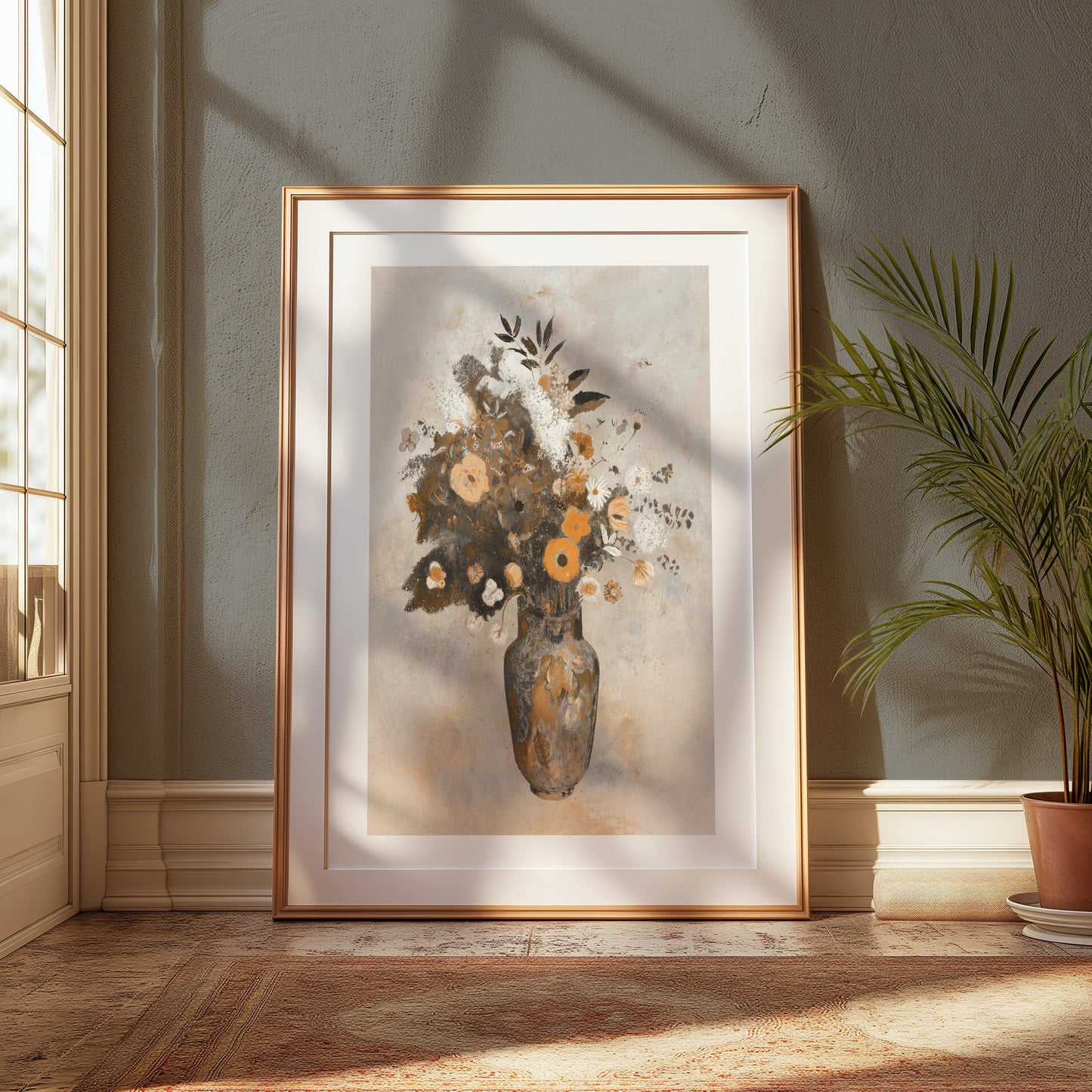 Premium Poster of Elegant Floral Art in Vintage Vase Posters