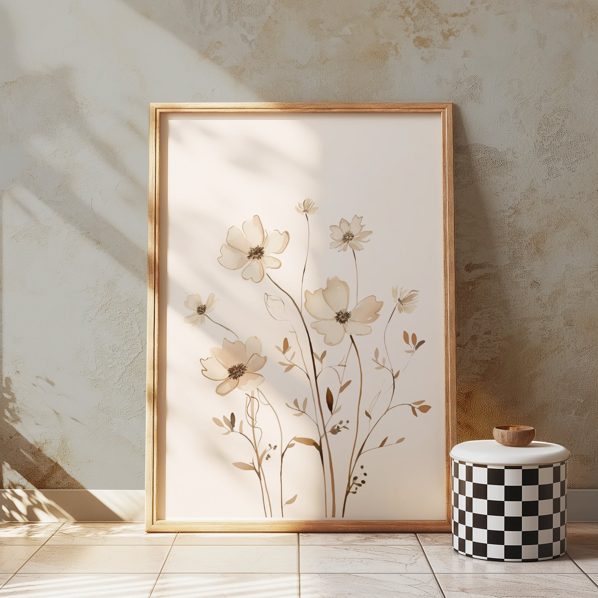 Premium Poster of Elegant Floral Art with Pastel Tones Posters