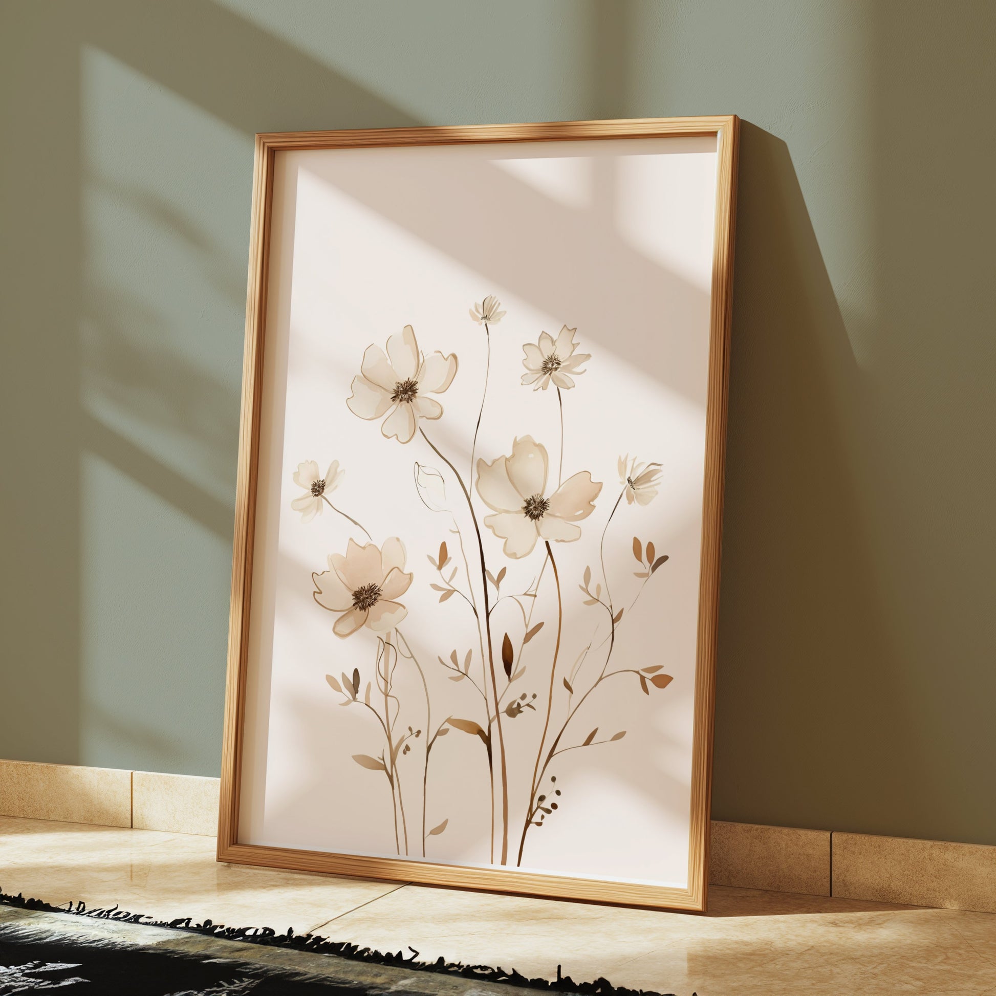 Premium Poster of Elegant Floral Art with Pastel Tones Posters