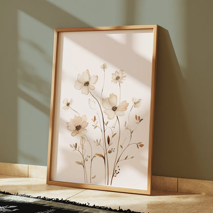 Premium Poster of Elegant Floral Art with Pastel Tones Posters