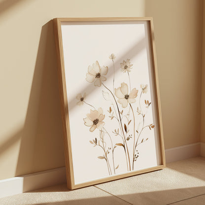 Premium Poster of Elegant Floral Art with Pastel Tones Posters