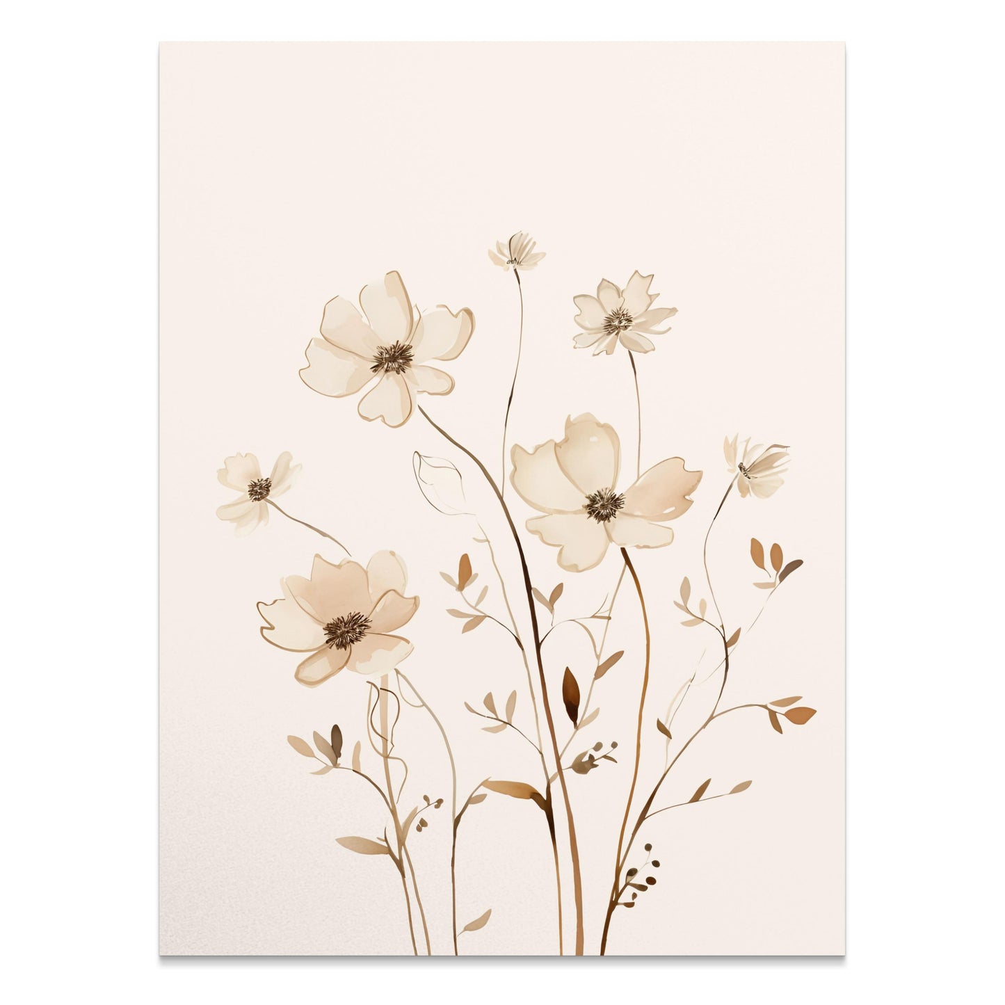 Premium Poster of Elegant Floral Art with Pastel Tones Posters