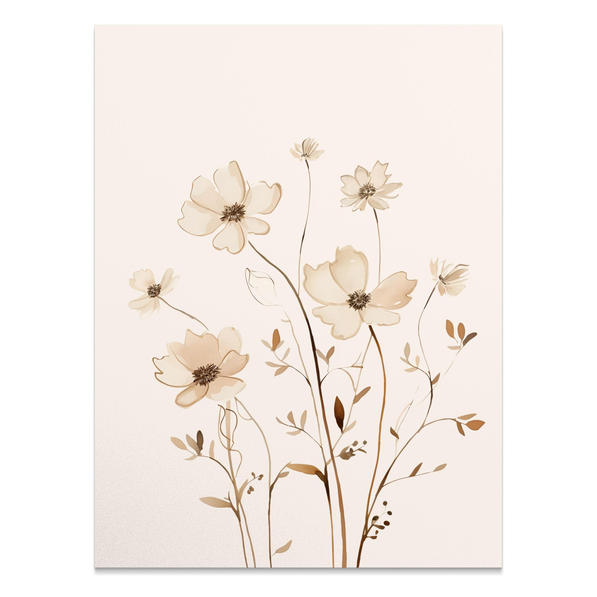 Premium Poster of Elegant Floral Art with Pastel Tones Posters