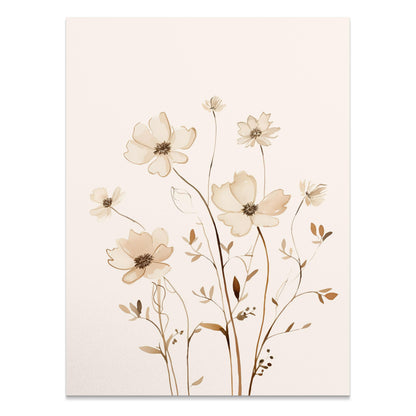 Premium Poster of Elegant Floral Art with Pastel Tones Posters
