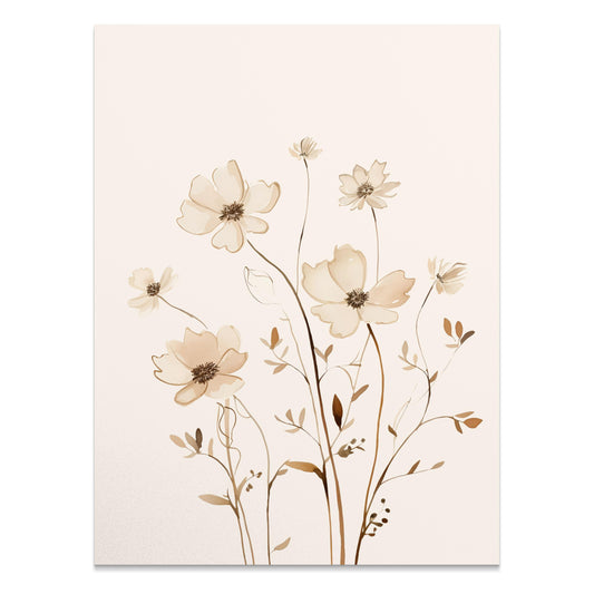 Premium Poster of Elegant Floral Art with Pastel Tones Posters