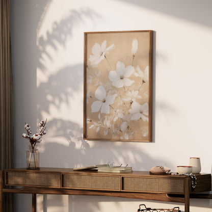 Premium Poster of Elegant Floral Blooms in Neutral Tones Art Print Posters