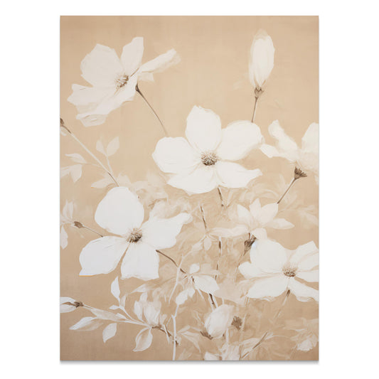 Premium Poster of Elegant Floral Blooms in Neutral Tones Art Print Posters