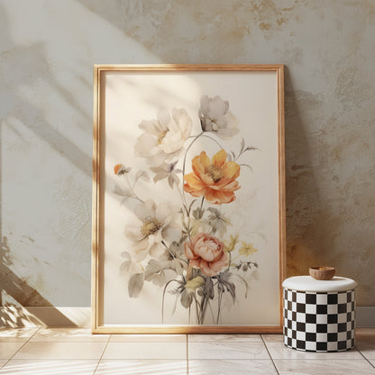 Premium Poster of Elegant Floral Bouquet Illustration Art Print Posters