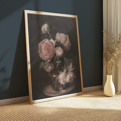 Premium Poster of Elegant Floral Bouquet in Glass Vase Posters