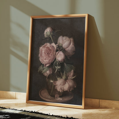 Premium Poster of Elegant Floral Bouquet in Glass Vase Posters