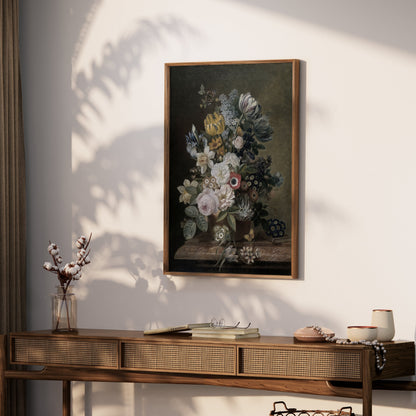 Premium Poster of Elegant Floral Bouquet with Butterflies Art Posters