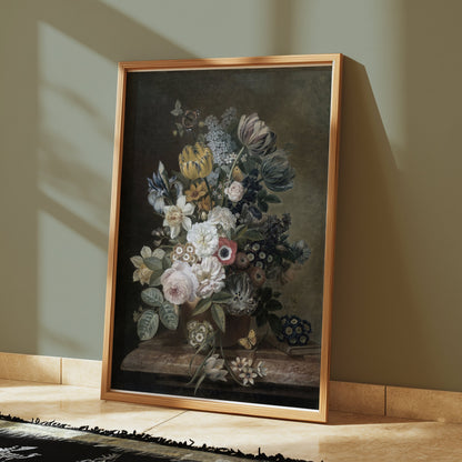 Premium Poster of Elegant Floral Bouquet with Butterflies Art Posters
