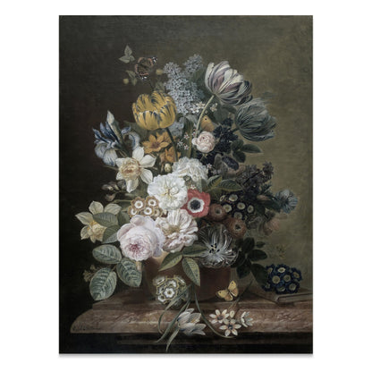 Premium Poster of Elegant Floral Bouquet with Butterflies Art Posters
