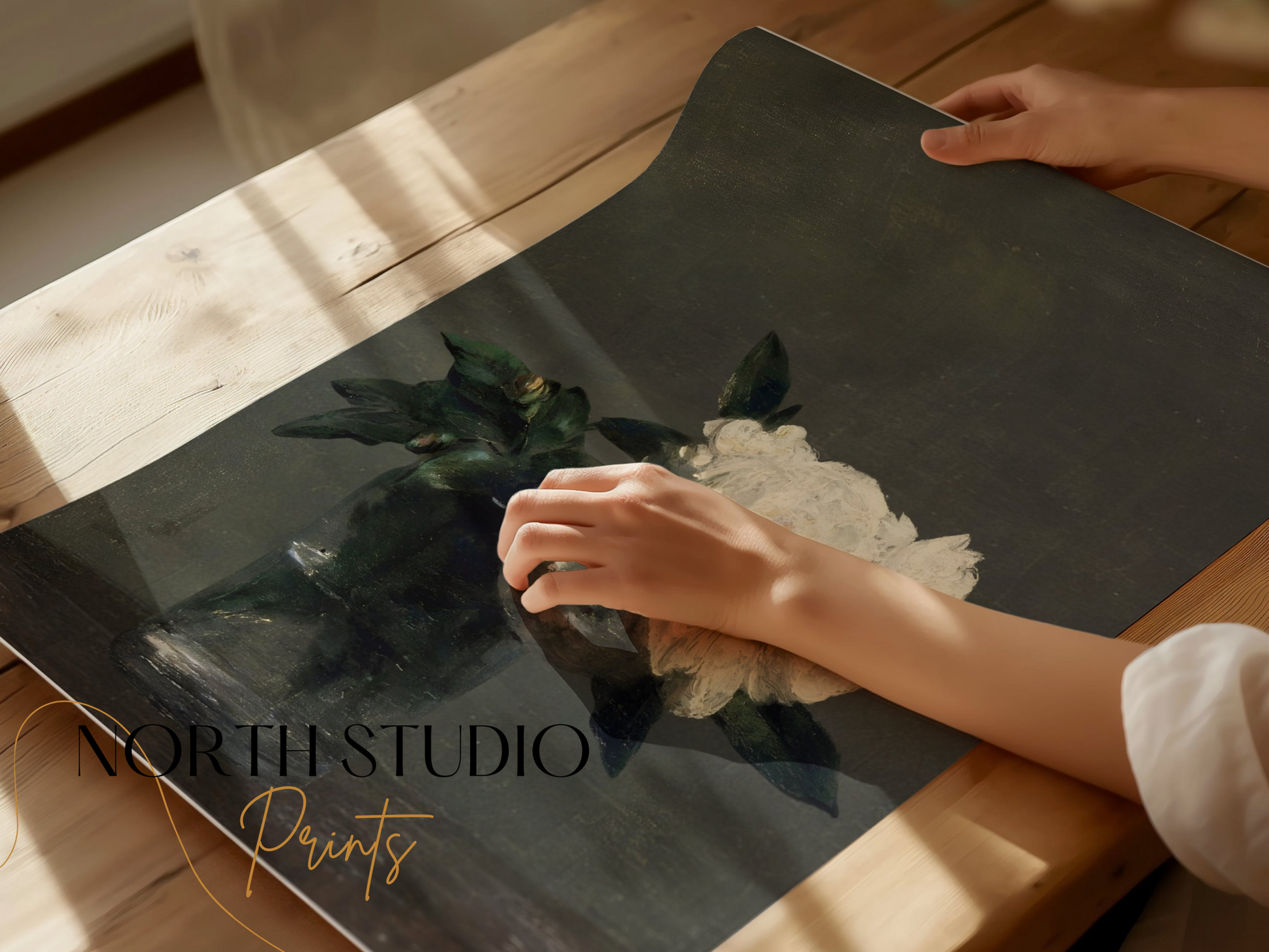 Premium Poster of Elegant Floral Painting Detailed Flower Blossoms Posters