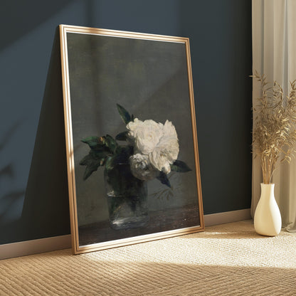 Premium Poster of Elegant Floral Painting Detailed Flower Blossoms Posters