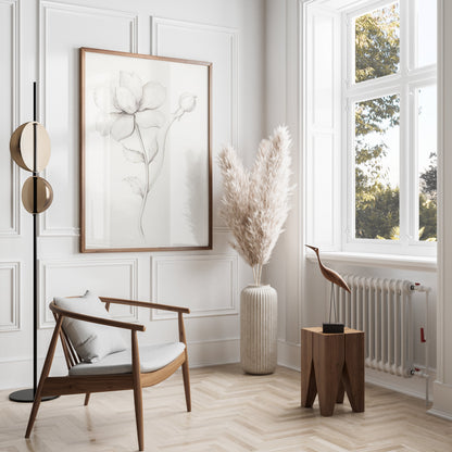 Premium Poster of Elegant Floral Sketch Art for Modern Decor Posters