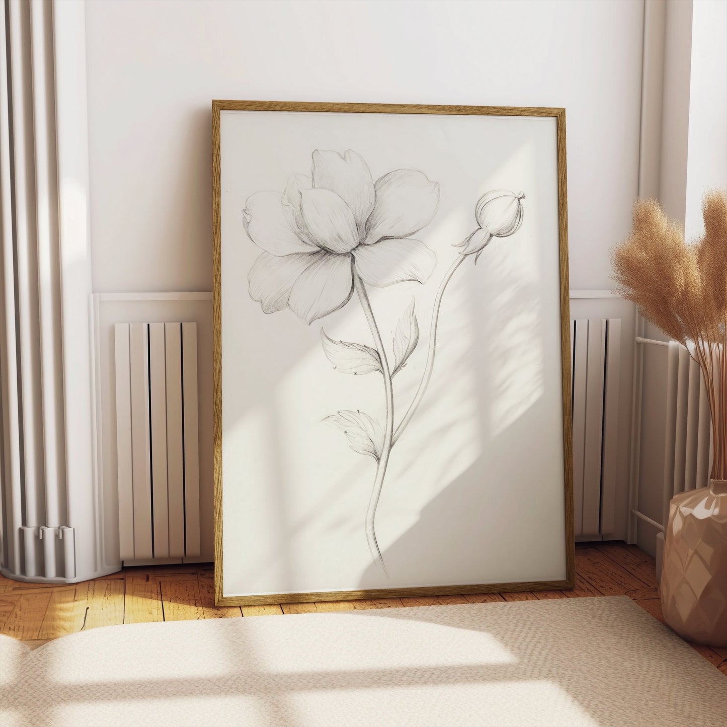 Premium Poster of Elegant Floral Sketch Art for Modern Decor Posters